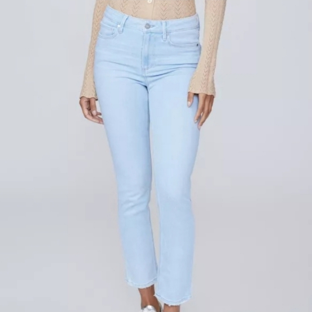 Express Jean Women High Rise Straight Cropped Size 2 Blue Denim Jeans